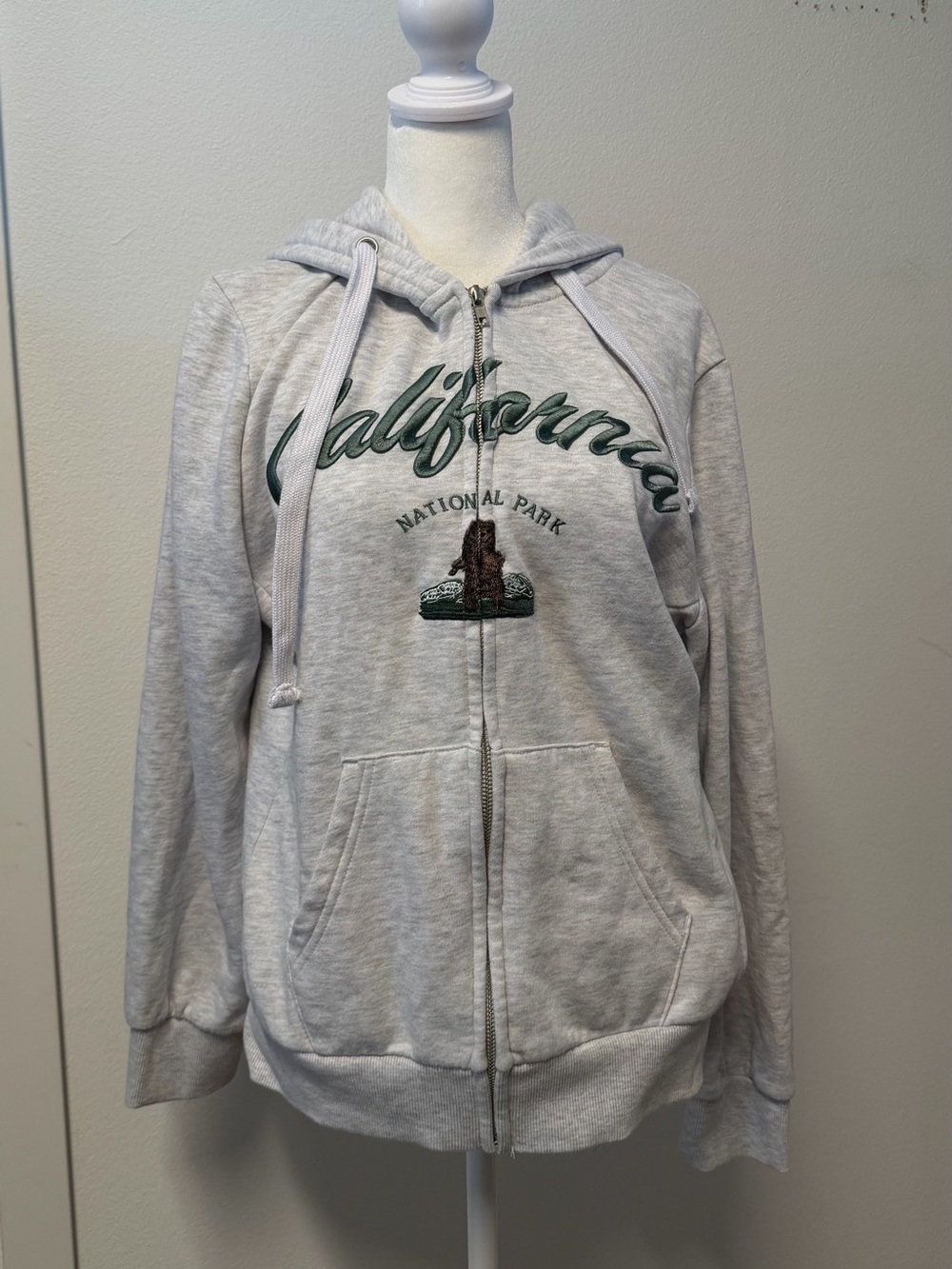 Reflex California National Park Full Zip Hoodie XL Gray Embroidered Sweatshirt